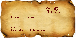 Hohn Izabel névjegykártya
